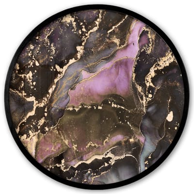 Poster in lijst Rond - Fotolijst 40x40 cm - Posters - Marmer - Gold - Steen - Abstract - Ronde posterlijst zwart - Decoratie - Wanddecoratie woonkamer - Muurdecoratie slaapkamer
