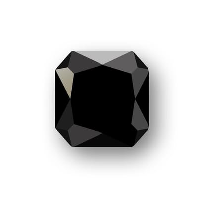 Quiges - Eligo Verwisselbaar Glas geslepen 12 mm Vierkant Zirkonia Zwart voor Zilveren Ring - 12 mm - ER12S007