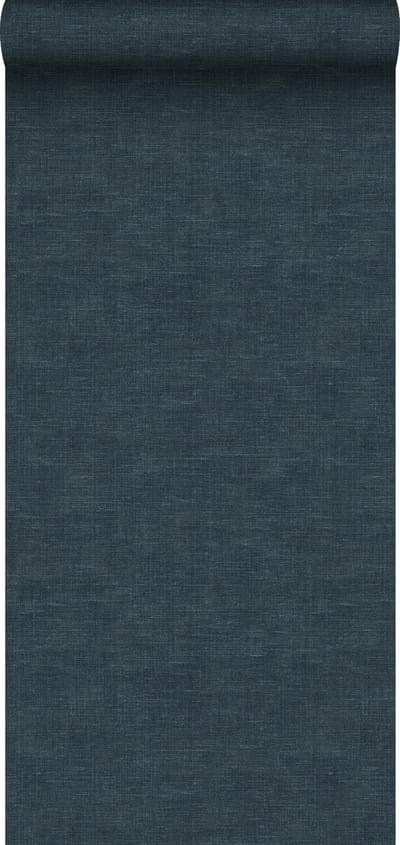 Origin Wallcoverings behang linnenstructuur donkerblauw - 347863 - 0.53 x 10.05 m
