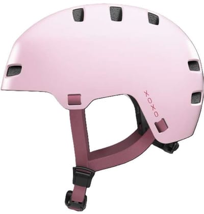 Fietshelm ABUS XOXO strawberry rose S - 51-55 cm - pink - Geschikt voor gebruik op elektrische fietsen - stadsfietsen - 370 g