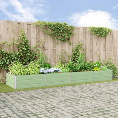 vidaXL - Plantenbak - Pastelgroen - 385 - x - 100 - x - 45 - cm - Gegalvaniseerd - staal