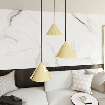 EMIBIG LIGHTING Hanglamp Elit, 3-lamps, Ø 20 cm, zwart/goud, metaal
