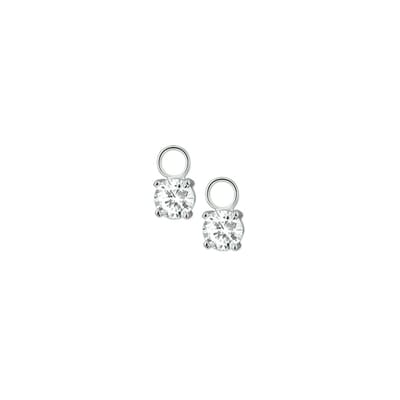 Zilver Gerhodineerde oorringhangers zirkonia 1305779