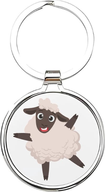 Akyol - Schapen Sleutelhanger - schaap - Dierenliefhebbers - Lammetje - Kinderboerderij - dieren - boerderijdieren - lam - schaapje - cadeau voor een dierenliefhebber - sheep - schapenboer - wol - 4 x 7,5 CM