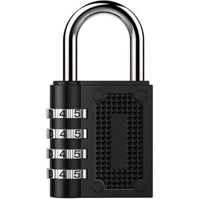 Cadenas - Étanche - 4 chiffres - Antirouille - Utilisation intérieure et extérieure noir