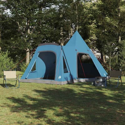 vidaXL Teepee Tent voor 5 Personen met dak Blauw 545 x 450 x 295 cm