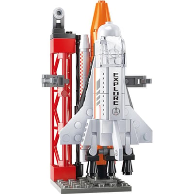 TOYLINX 115 STUKS Ruimtevaartuig Bouwstenen Set Raketlancering Shuttle Bouwspeelgoed voor Kinderen Jongens Meisjes Ruimteverkenning white
