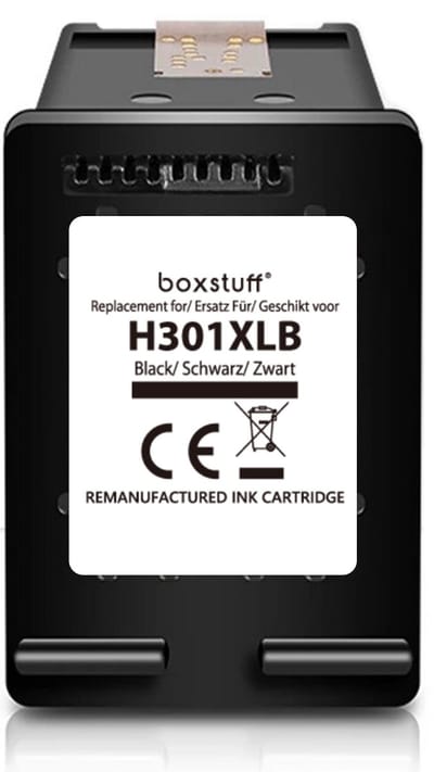 Boxstuff Inkt geschikt voor 301 XL - (CH563EE) Compatibel met HP 301 / 301XL - Inkt Cartridge Zwart voor HP Deskjet 1000 / 2050 / 2549 / 3050a2 Envy 4500 / 4501 / 5530 / 5531 Officejet 4630 / 4631 / 4632 - Pack Zwart