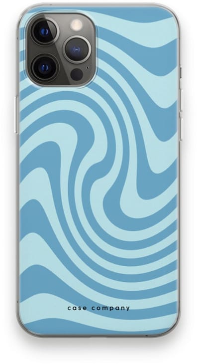 Case Company® - Hoesje geschikt voor iPhone 12 Pro Max hoesje - Swirl Blauw - Soft Cover Telefoonhoesje - Bescherming aan alle Kanten en Schermrand