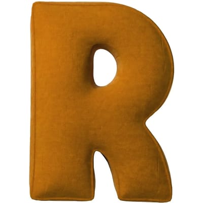 Kussen letter r Yellow Tipi Posh Velvet