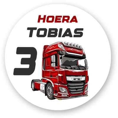 Traktatiestickers Vrachtwagen – 4 cm – 25 stuks- traktatie stickers jongens