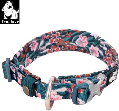 Truelove halsband - Halsband - Honden halsband - Halsband voor honden – Blauw bont - S