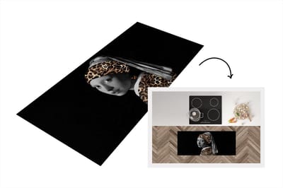 Keukenloper - Loper keuken - Johannes Vermeer - Panterprint - Meisje met de parel - 120x50 cm - Keukenloper vinyl