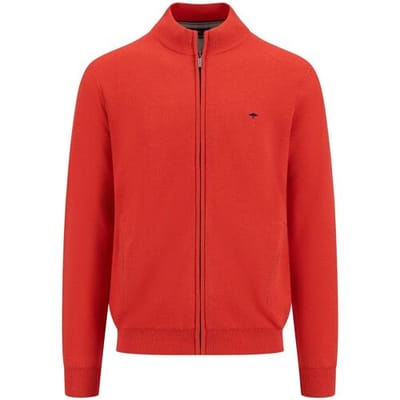 Fynch-Hatton Vest Cardigan Zip Uni Color Structure Poppy Red / male