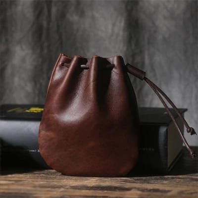 Porte-monnaie en cuir véritable pour homme, petit sac à cartes simple et vintage, portefeuille en cuir de vache pour femme, clés, argent, sacs de rangement à cordon café