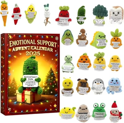 2025 Adventskalenders - 24 Dagen Aftelkalender - 2025 Acryl Emotionee l Comfort Kerst Aftelkalender - Kerstversiering - Kerstversiering - Acryl bedrukte hanger - Perfect voor Volwassenen - Meisjes - Tieners - Kerstcad