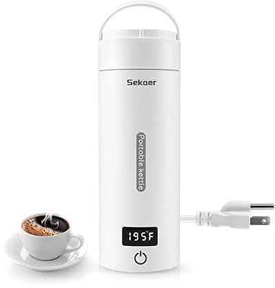 Draagbare Mini Theeketel met 4 Variabele Voorsets - Automatische Uitschakeling en Droogbescherming - Roestvrij Staal