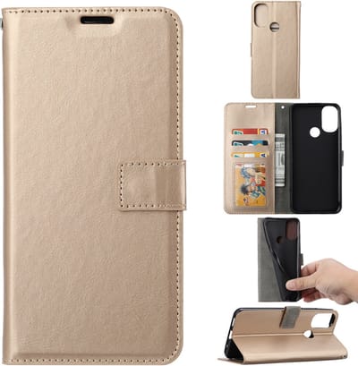 Bookcase Geschikt voor: Motorola Moto G200 5G - Goud - portemonnee hoesje