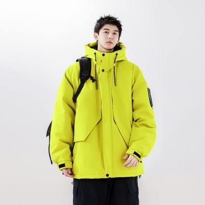 Winter Retro Multi-pocket 90 Eendendons Capuchon Donsjas Heren Trendy Merk Losse Verdikte Jas 3XL