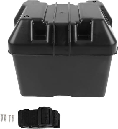Accubak Zwart - Batterijhouder Maritiem - Accu Beschermen - Slagvast ABS Materiaal - Tot 275x185x195mm - Zwart