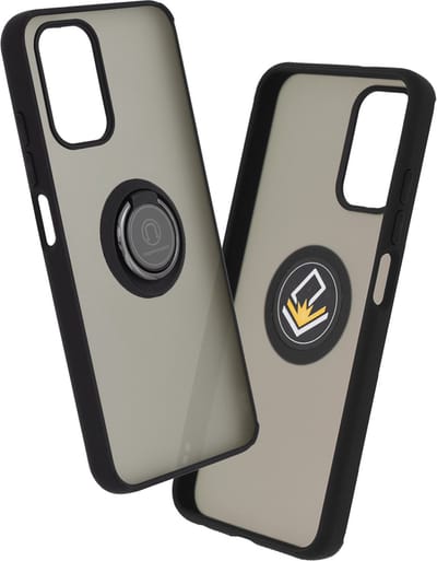 Hoesje geschikt voor Xiaomi Poco M5s - Techsuit Glinth Back Cover met ring en magneet - Zwart
