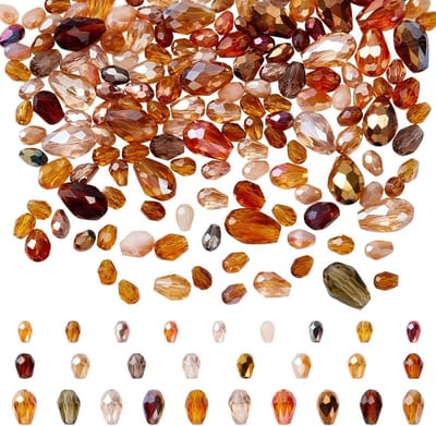 Ongeveer 178 stuks Teardrop Crystal Glass Kralen, Verticale Gat Glas Kralen Teardrop Facet Kralen voor Armbanden Ketting Oorbel DIY Sieraden Maken Ambacht, Gat: 0.09-0.14cm, Peru