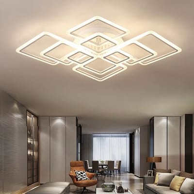 10 Hoofden Plafondlamp - Met Afstandsbediening - Smart lamp - Dimbaar Met App - Woonkamerlamp - Moderne lamp - Plafoniere