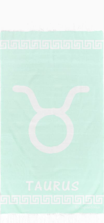 uit Turkije By Aquatolia Hamamdoek Taurus Zodiac - 100% Zacht Katoen - Strandlaken - Handdoek - Licht Groen - 100cm x 180cm - Originele hamamdoek uit Turkije