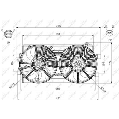 Koelventilatorwiel, motorkoeling NRF 47570