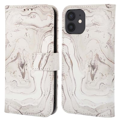 imoshion Hoesje - Geschikt voor Apple iPhone 12 Pro / 12 - Design Bookcase smartphone - Sandy Marble