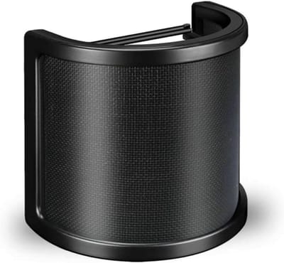 Microfoon Popfilter - 8.7*8*3 cm - Windkap voor Microfoon - Metalen - Popkiller - Studio Accessoire - Handheld Microfoon Popfilter - Zwart - Bescherming tegen Plofgeluiden en Windruis - Pop Filter - Popruis Vermijden