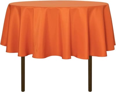 Ronde Tafelhoes - Decoratievehoes Tafel - Feestelijke Decoratie - Waterafstotend Materiaal - 122 cm Diameter - Oranje