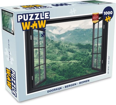 Puzzel Doorkijk - Berg - Boom - Legpuzzel - Puzzel 1000 stukjes volwassenen