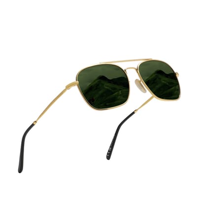 KINGSEVEN Heren en Dames Zonnebril UV400 - Zwarte pootjes met groene spiegelglazen - Gepolariseerd - N7118