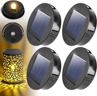 Vervangende solarlampen diameter 8 cm - Warmwitte led - Waterdicht - Reserveonderdelen voor zonnelampen - 4 stuks