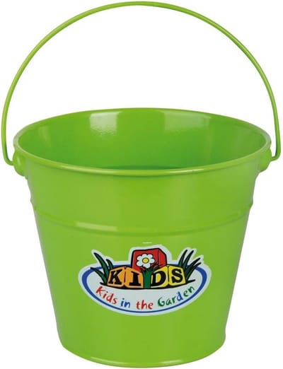 Metalen Emmer - Zinken Bak - Tuinieren Kinderen - Stevig Metaal - 21x19x16 cm - Groen