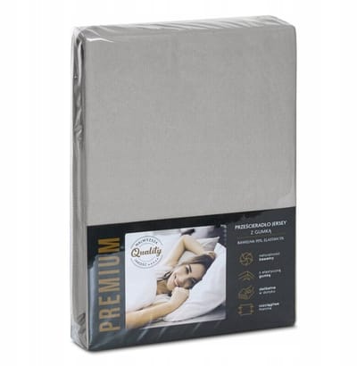 Jersey Hoeslaken Premium 90x200cm - Zilverkleurig