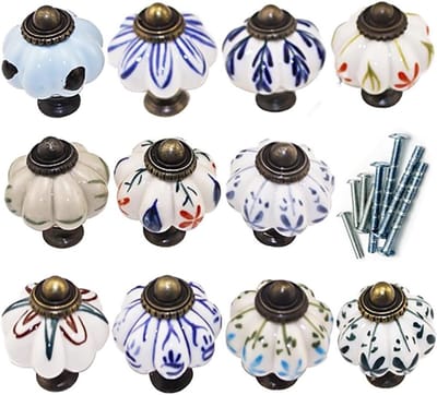 Kleurrijke Handgeschilderde Keramische Knoppen - 11 Stuks Ronde Pompoen Deurklinken voor DIY Meubel Decoratie en Kastrenovatie