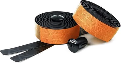 ACID Bar Tape RC 3.0 - Stuurlint - Polyurethaan met microvezels en nano-afwerking - Plakstrook - Aluminium stuurdoppen - 2000 x 30 x 3.0 mm - Zwart/Oranje