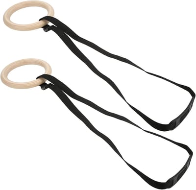 Gymnastiekringen - Fitnessringen - Krachtraining - Verstelbare Banden - 150 kg Belasting - Houtkleur