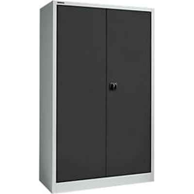 Schäfer Shop Select MSI 2512 opbergkast, 5 ordnerhoogtes, 4 tussenlegborden, cilinderslot, B 1200 x D 500 x H 1935 mm, lichtgrijs/antracietgrijs