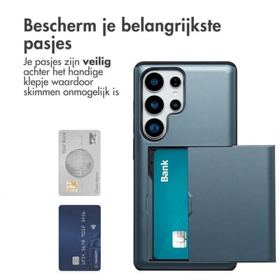 imoshion Hoesje met Pasjeshouder - Geschikt voor Samsung Galaxy S25 Ultra - Donkerblauw