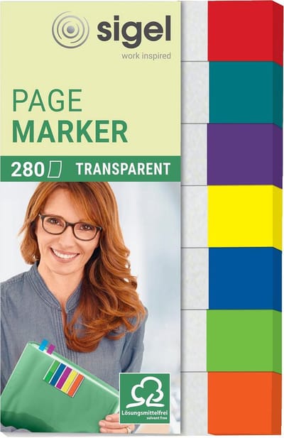 Sigel indexeringsstrookjes - 12x50mm - transparant met 7-kleuren rand - papier - index tabs - SI-HN677