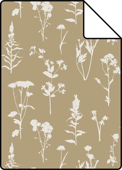 Proefstaal ESTAhome behang veldbloemen beige - 26.5 x 21 cm - 139483-S