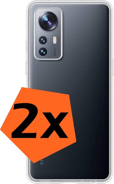 Hoes - 2 Stuks - Geschikt voor Xiaomi 12 - Sterk & Shockproof - Case Siliconen - Back Cover - Telefoon Hoes - Transparant