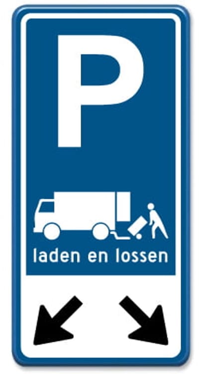 Parkeerbord Laden en Lossen 30x60 cm - Bevestiging: Zonder bevestiging (alleen het bord)