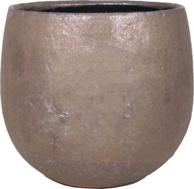 Floran Plantenpot - bronskleurig - keramiek - 14 x 10 cm - Binnen gebruik