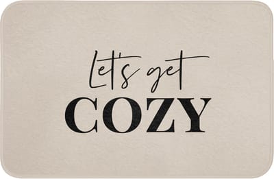WC mat 60x40 cm - Antislip - Beige - Winter - Quote - Cozy - Toiletmat - Vloermat - Douchemat - Toilet tapijt - Toiletmatten