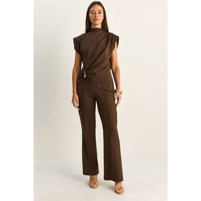 Hoge Taille Flared Leg Co-ord Set