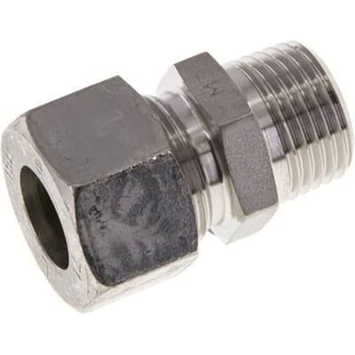 15L & R1/2'' RVS Rechte Snijringkoppeling Buitendraad 315bar ISO 8434-1